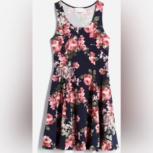 Floral French Grey Dress
